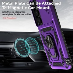 Samsung Galaxy S25 Plus Case, Rubber Bumper Hard Plastic Phone Case with Kicksta