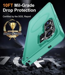 Magnetic Samsung Galaxy A57 5G Case with Screen Protector + Wrist Strap, Turquoi