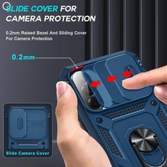 for Samsung A57 Case Screen Protector Military Grade with Stand,Magnetic Support