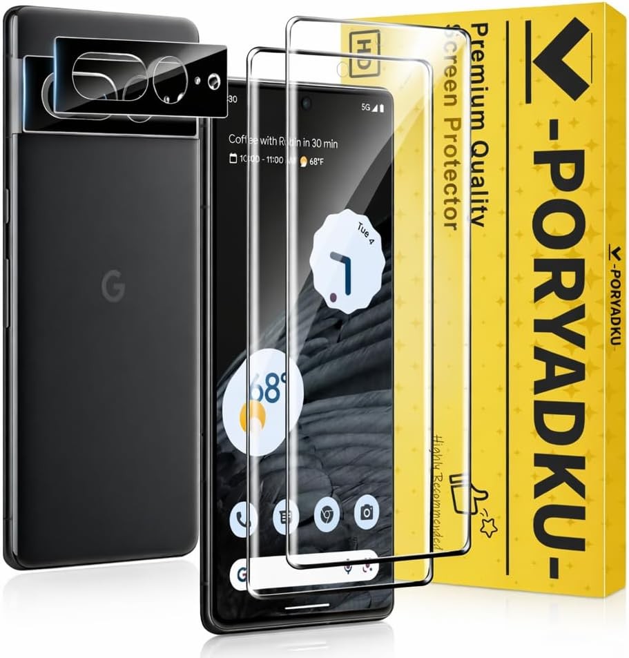 [2+2 PCS] Screen Protector & Camera Lens Protector for Google Pixel 7 Pro 6.7 In