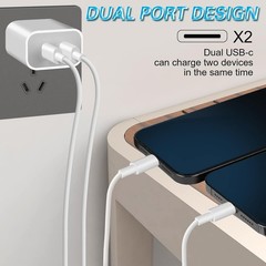 Type C Charger Fast Charging, 4 Pack Dual Port Wall Adapter with 6FT Cable