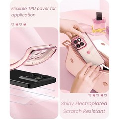 Moto G Stylus 5G 2025 Case with 2X Screen Protectors, Cute Girly Love-Heart Pink
