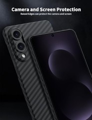 Flexible Carbon Fiber Texture Shockproof Slim Case for Samsung Galaxy S25 Edge B