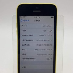 Unlocked Apple iPhone 5c 16GB 10.3.3 Yellow ME554LL/A