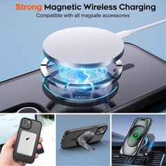 Magnetic for iPhone 15 Case & iPhone 14 Case, Translucent Matte Shockproof Cover