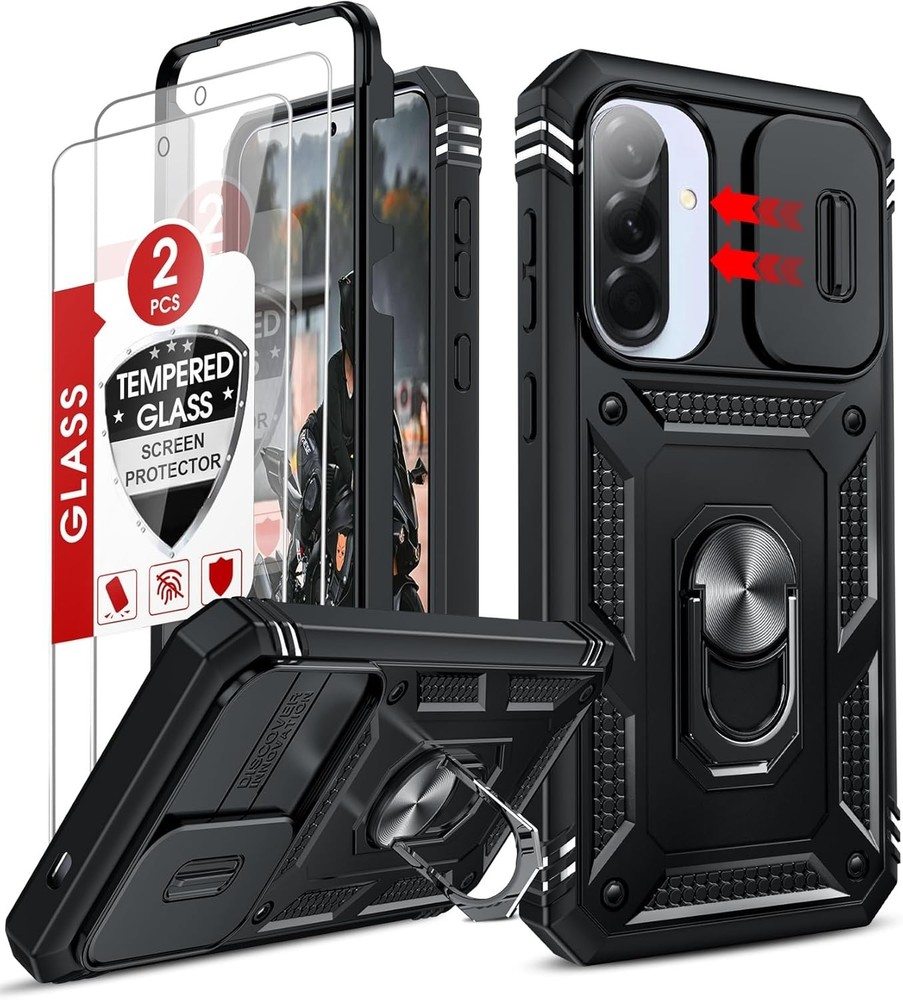 for Samsung A57 Case Screen Protector Military Grade with Stand,Magnetic Support