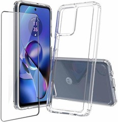 Moto G54 Case Crystal Clear Slim Hard Hybrid Shockproof Bumper with Screen