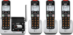 AT&T BL102-4 DECT 6.0 4-Handset Cordless Phone for Home with Answering Machine,