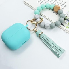 Mint Green Silicone Case with Keychain for Samsung Galaxy Buds 3 Pro & 3