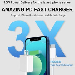 ⚡20W Power Fast Wall Charger Adapter USB-C Charging Cable For iPhone 14 13 12 G
