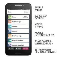 GreatCall Jitterbug Smart2 Alcatel / TCL 5049S 5.5&Prime; Smartphone for Seniors
