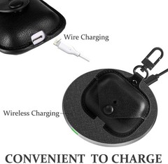 Genuine Leather Case for Apple AirPods Pro 3 Wireless Charging Case with Keychai