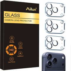 3 Pack Camera Lens Protector for iPhone 15/14, Tempered Glass, 9H Hardness