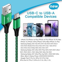 4-Pack 6FT USB-C Fast Charger Adapter for Samsung Galaxy S25 Ultra/S24