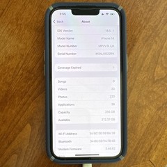 Apple iPhone 14 256GB Black Bluetooth Wi-Fi Smartphone iOS