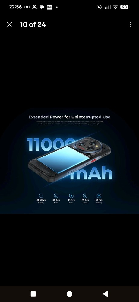 OUKITEL WP35S Rugged Phone 24GB RAM + 256GB 11000mAh Factory Unlocked – Perfect