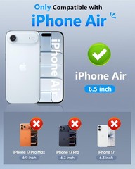 iPhone Air Wallet Case, Built-in Card Holder & Slide Camera Cover, RFID Blocking