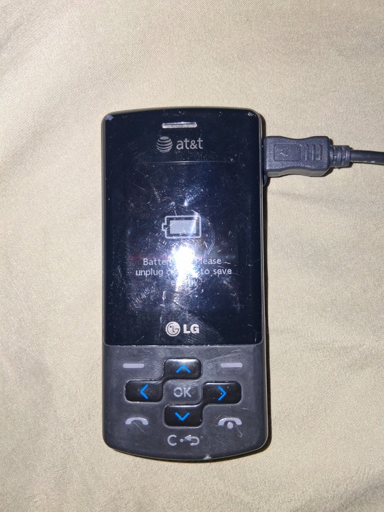 LG CF360 AT&T Slider Phone Blue Black Used Works