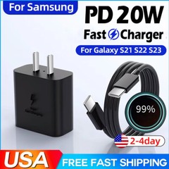 🤝45W Fast Charging USB Type C Wall Charger Cable For Samsung Galaxy S20 S22 21