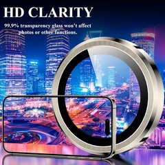 6.7 Inch/6.1 Inch Camera Lens Protector Tempered Glass Cover, 1 Set (Gold)