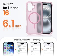 Magnetic for iPhone 16 Case 6.1&Prime;, 20FT Military-Grade Drop Protection, Slim Shoc