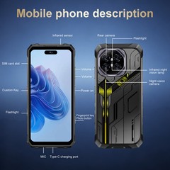 2026 R26 Ultra 5G Rugged Smartphone 12G+256GB Unlocked Mobile Phone Dual SIM NFC