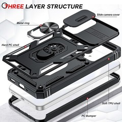 LeYi Black Phone Case for Samsung Galaxy A17/A16-5G with Screen Protector & Came