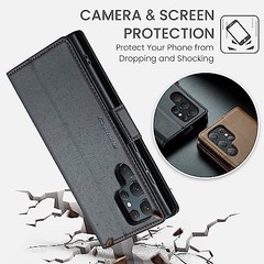 Wallet Case for Samsung Galaxy S22 Ultra – Premium PU Leather Flip Folio with RF