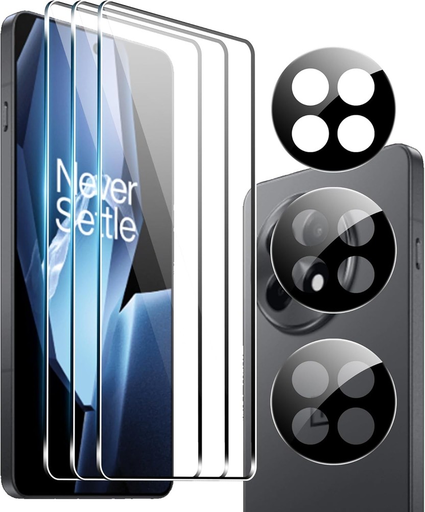 3 Pack Tempered Glass Film + 3 Pack Camera Lens Protector for OnePlus 13R
