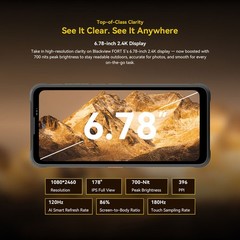 Blackview FORT 5 4G LTE AI Slim Rugged Phone Android 16 Mobile Waterproof 120Hz