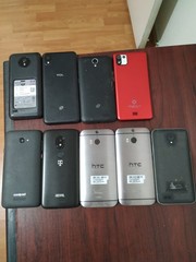 Lot of 9 Mixed Brand hTC/REVVL/ coolpad/TCL and other Smartphone For parts