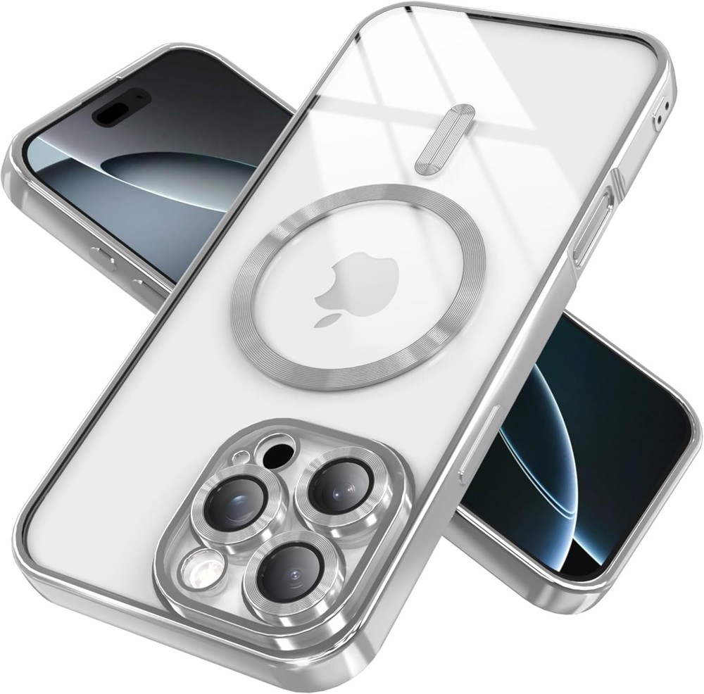 Magnetic Clear Case for iPhone 15 Pro Max with Full Camera Lens Protection, Slim