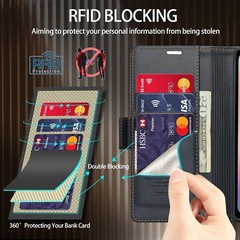 Samsung Galaxy S22 Ultra Case Leather Protection Cover Wallet Card Holder Rugged