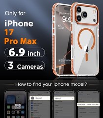 Strong Magnetic Case for iPhone 17 Pro Max 6.9-Inch Clear Slim Shockproof Cover