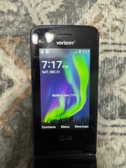 Great LG Exalt LTE 4G VoLTE VN220 Verizon Basic Flip Phone Silver
