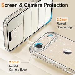 Clear Glitter Sparkly Bling Case for iPhone Air, Cute Soft TPU Shockproof Cover