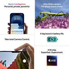 Apple iPhone 16 128GB GSM / CDMA Unlocked Phone – Black – Good