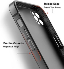 Black Matte Bumper Case for iPhone 13 Pro Max, Anti-Fingerprint Protective Cover