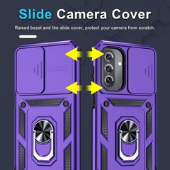 Heavy Duty Purple Case for Samsung Galaxy A17 5G with Kickstand & Lens Cover