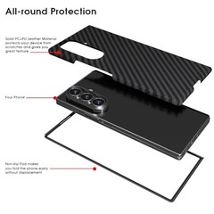 Slim Fit Carbon Fiber Matte Case for Samsung Galaxy Z Fold 7, Shockproof Black