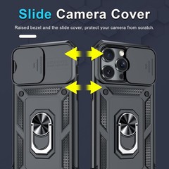 Case for iPhone 14 Pro Max Phone Cover with Slide Camera Lens Cover and Screen P