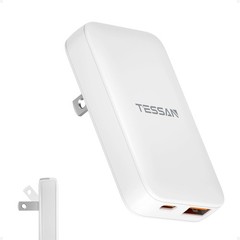 Flat Wall Charger USB C PD 65W, Foldable USB Wall Plug, Fast Charging Block, Tra