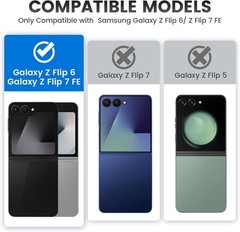Galaxy Z Flip 6 Case, 360° Rotatable Ring Kickstand & Belt Clip Holster – Black