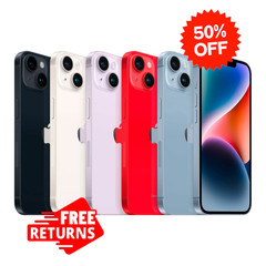 Apple iPhone 14 128GB/512GB – Midnight, Starlight, Red, Blue, Purple – Free Shi