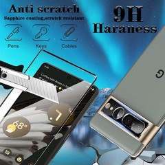 [3+3 Pack] Tempered Glass Screen & Camera Lens Protector for Google Pixel 7 Pro