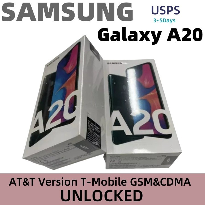 Samsung Galaxy A20 4G LTE 6.4&Prime; 3+32GB 13MP GSM Fully Unlocked (SM-A205U1 -Black)