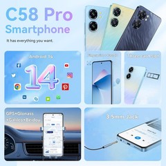 OUKITEL C58 Pro Cell Phone 24GB+256GB/1TB 5150mAh 6.7&Prime; HD+ 50MP+8MP NFC T-Mobile