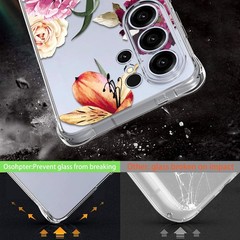 Samsung Galaxy S26 Ultra Case: Women Girls Flower Floral Flexible TPU Rubber Cov