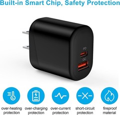 Samsung Galaxy Z Flip, Z Fold, S21, S22 Fast Wall Charger with 6Ft Cable
