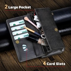 Samsung Galaxy A15 Wallet Case, RFID Blocking PU Leather Flip Cover with Strap